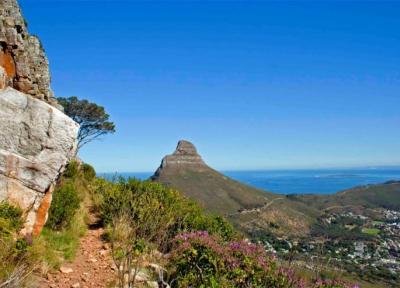 قله با چشم انداز کیپ تاون، آفریقای جنوبی